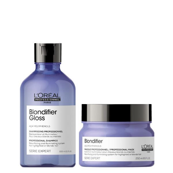 Shampoo Blondifier Gloss + Mascara Blondifier Loreal Serie Expert