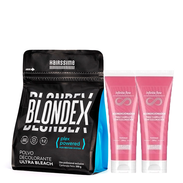 Polvo Decolorante Hairssime Ultra Bleach Blondex 500 g + 2 Acond.Color de Regalo