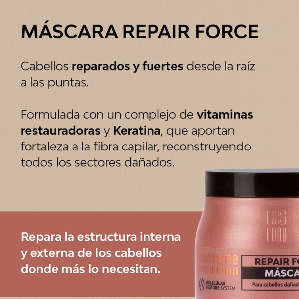 Mascara Reparadora Hairssime Repair Force Hairlogic