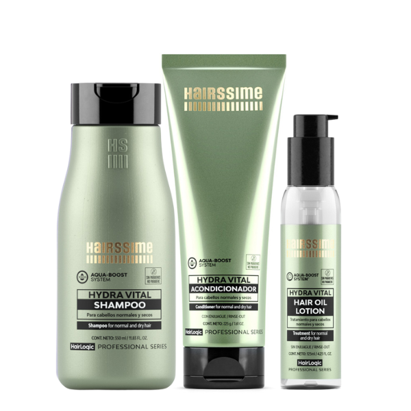 Kit Hairssime Hydra Vital Shampoo + Acondicionador + Serum Hairlogic