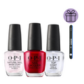 Kit Básico OPI Lacquer Base Coat + Esmalte + Top Coat + Lima de Regalo