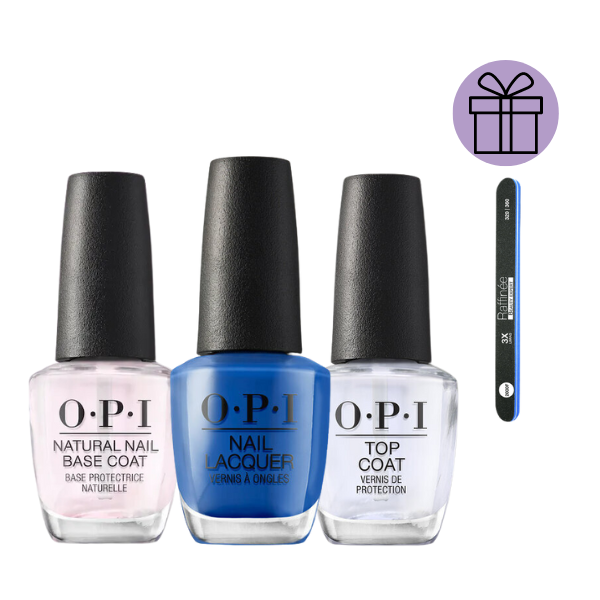 Kit Básico OPI Lacquer Base Coat + Esmalte + Top Coat + Lima de Regalo