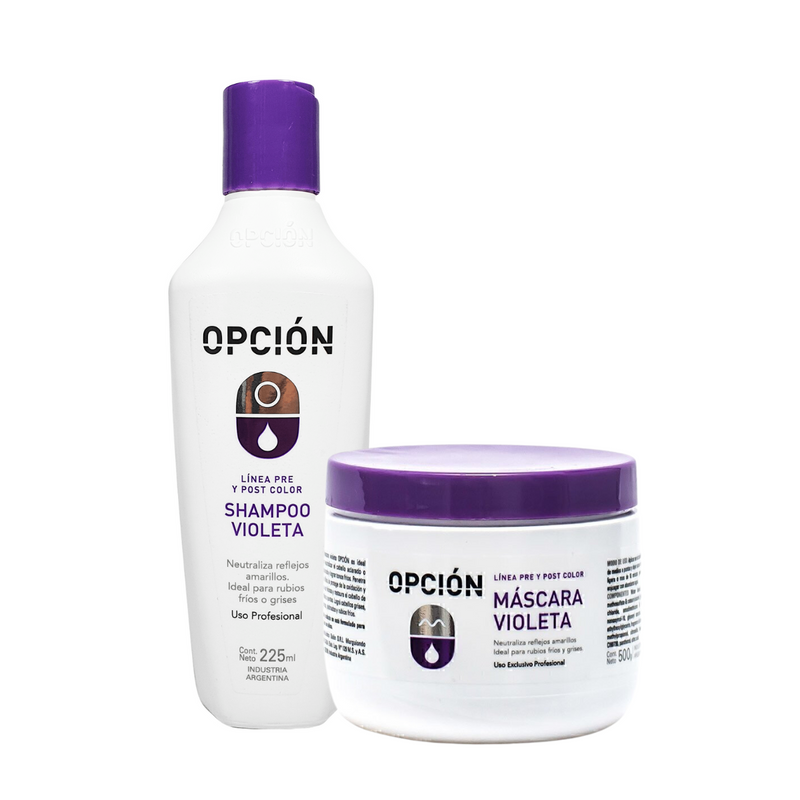 Kit Shampoo + Máscara Opción Matizador Violeta