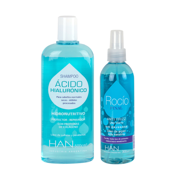 Combo Han Reparador - Anti Frizz Shampoo Acido Hialuronico + Rocio Final