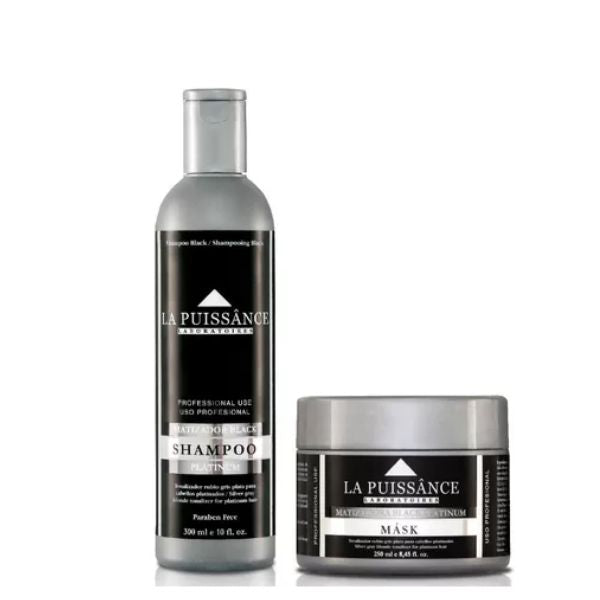 Kit Matizadora La Puissance Black Platinum Shampoo y Máscara