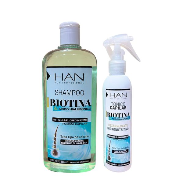 Combo Han Fuerza Capilar Shampoo Biotina + Tónico Capilar Hidronutritivo
