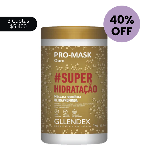 Mascara Super Hidratacion Gllendex Cabellos Secos Sin Brillo 1Kg