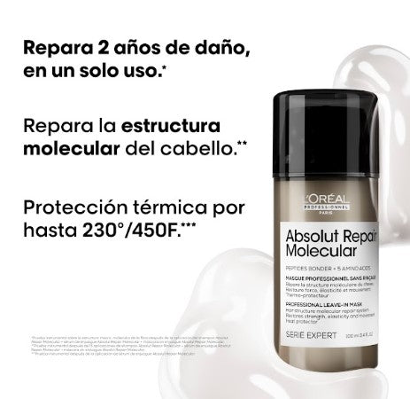 Combo Shampoo + Leave- in Loreal Absolut Repair Molecular Serie Expert