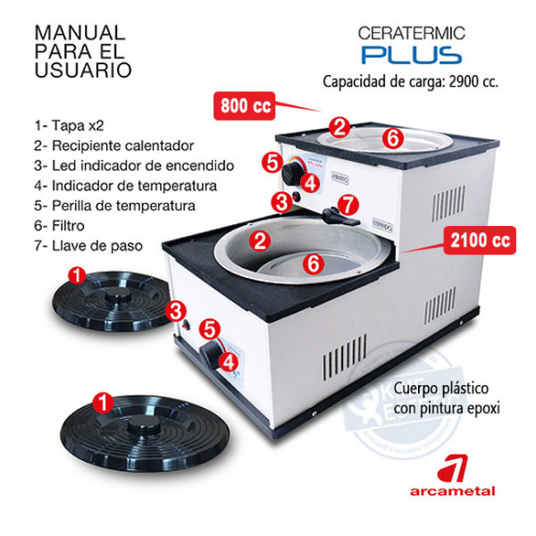 Calentador de Cera Arcametal Ceratermic Plus