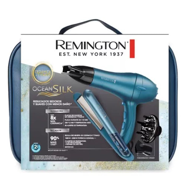 kit de Viaje Remington Ocean Silk Secador y Planchita