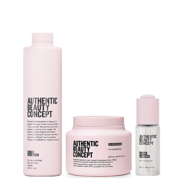 Kit Glow Authentic Beauty Concept Shampoo + Máscara  + Esencia