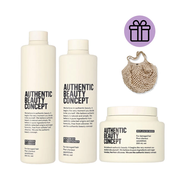 Kit Replenish Authentic Beauty Concept Shampoo + Acondicionador + Mascara + REGALO