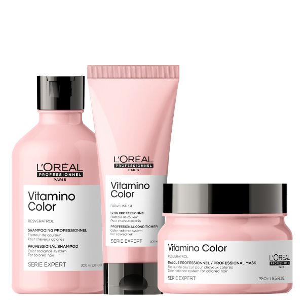 Combo Shampoo + Acondicionador + Mascara Vitamino Color  Loreal Serie Expert