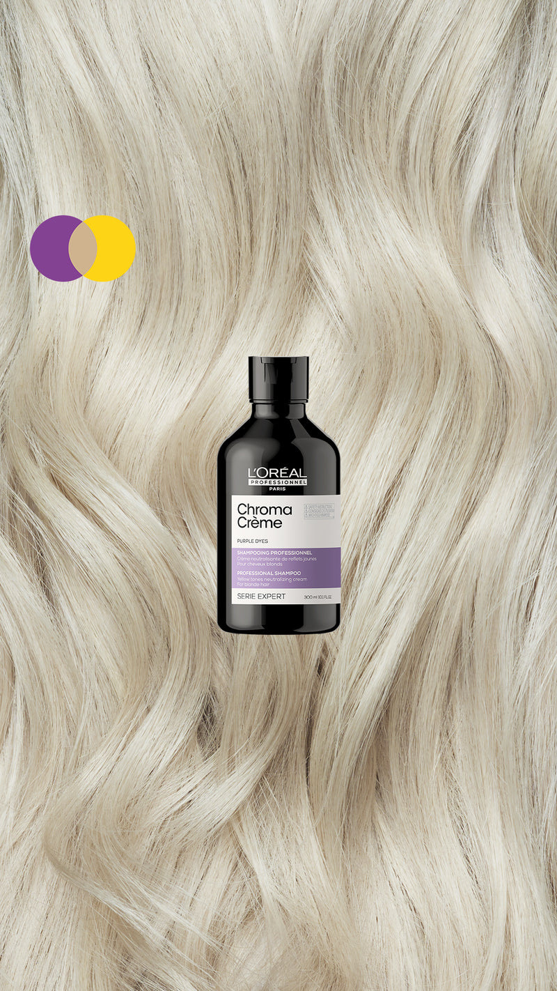 L'oreal Professionnel Chroma Creme Purple Shampoo 300ml - champú  anti-amarillo para cabello rubio